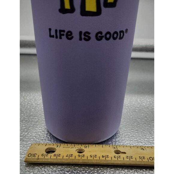 Life Is Good Stainless Steel Insulated Bottle 32 Oz Purple Rocket With Flower - Picture 6 of 6